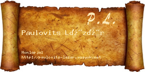 Paulovits Lázár névjegykártya